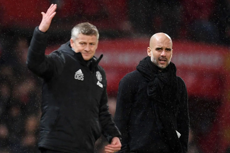 Solskjaer và Guardiola. Solskjaer và Guardiola.