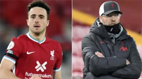 Liverpool: Diogo Jota chấn thương nghỉ tới đầu tháng 2