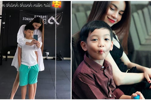 Hồ Ngọc Hà đăng ảnh bên Subeo nhưng ai cũng ngạc nhiên vì cậu nhóc đã cao gần bằng mẹ