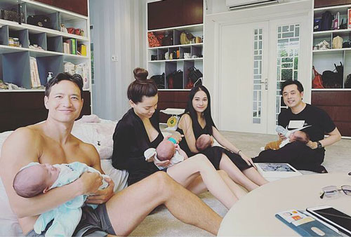 Cặp song sinh nhà Hồ Ngọc Hà và Dương Khắc Linh gặp nhau