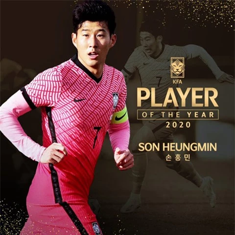 Son được vinh danh là cầu thủ xuất sắc nhất Hàn Quốc lần thứ 5 trong sự nghiệp