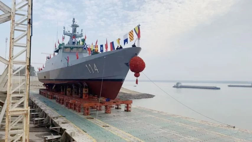 Tàu tuần tra LMS thứ tư của Hải quân Malaysia được Trung Quốc hạ thủy tại Vũ Hán. Ảnh: Janes Defense.