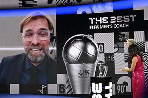 Klopp lần thứ 2 liên tiếp ẵm giải HLV xuất sắc nhất năm