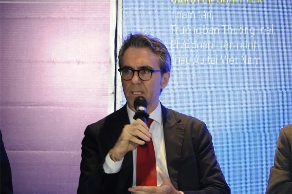 Ông Giorgio Aliberti - Đại sứ EU tại Việt Nam phát biểu khai mạc Hội thảo.