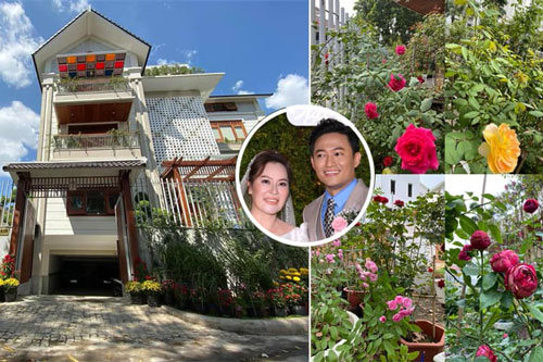 Biệt thự triệu đô sang xịn, ngập tràn hoa của diễn viên Quý Bình và bà xã doanh nhân