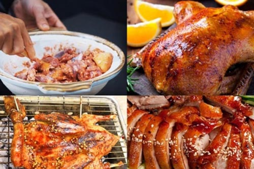 Bí quyết làm vịt nướng sa tế giòn bì