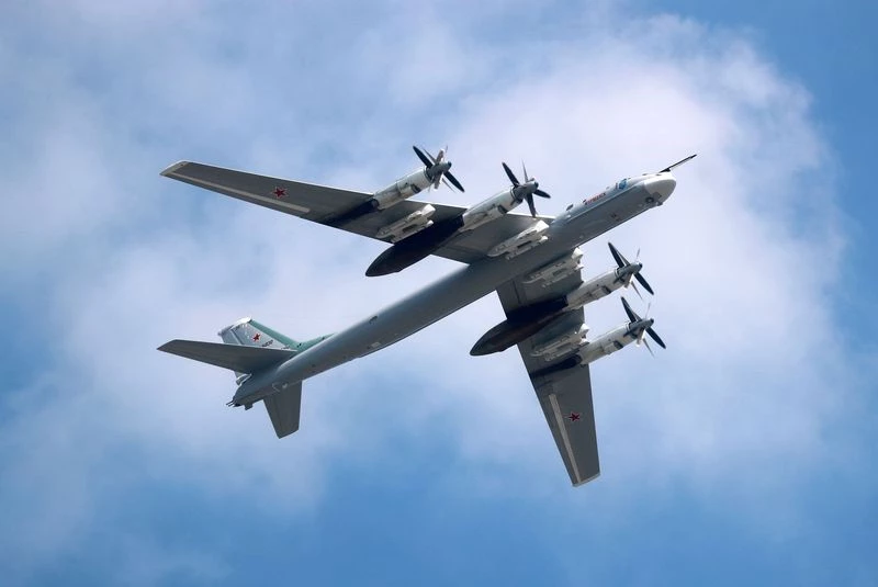 Máy bay ném bom chiến lược Tu-95MS của Không quân Nga. Ảnh: RIA Novosti.