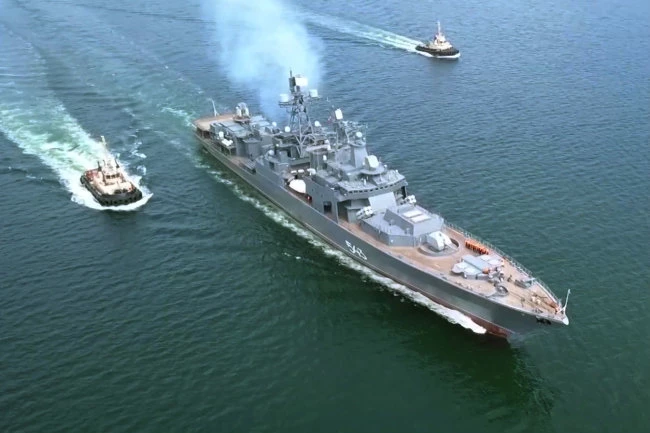 Khu trục hạm Nguyên soái Shaposhnikov sau khi được hiện đại hóa. Ảnh: Zvezda.