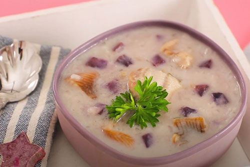 Làm ngay món cháo lươn khoai lang tím giải cảm cho cả nhà trong những ngày mưa lạnh