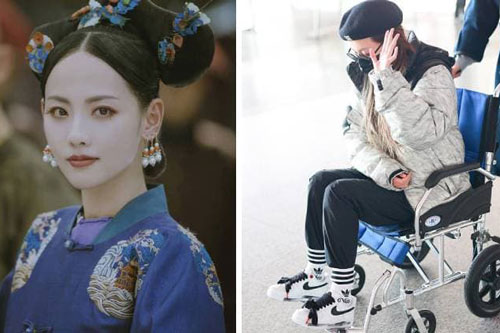 Mỹ nhân đẹp nhất 'Diên Hi công lược' khiến fans lo lắng khi ngồi xe lăn, liên tục lấy tay che mặt