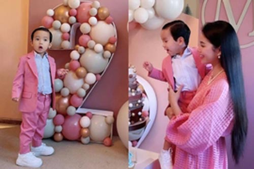 Phạm Hương làm sinh nhật cho con trai