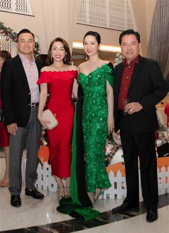 Diễn viên Chi Bảo sánh đôi bạn gái Lý Thùy Chang đi tiệc.