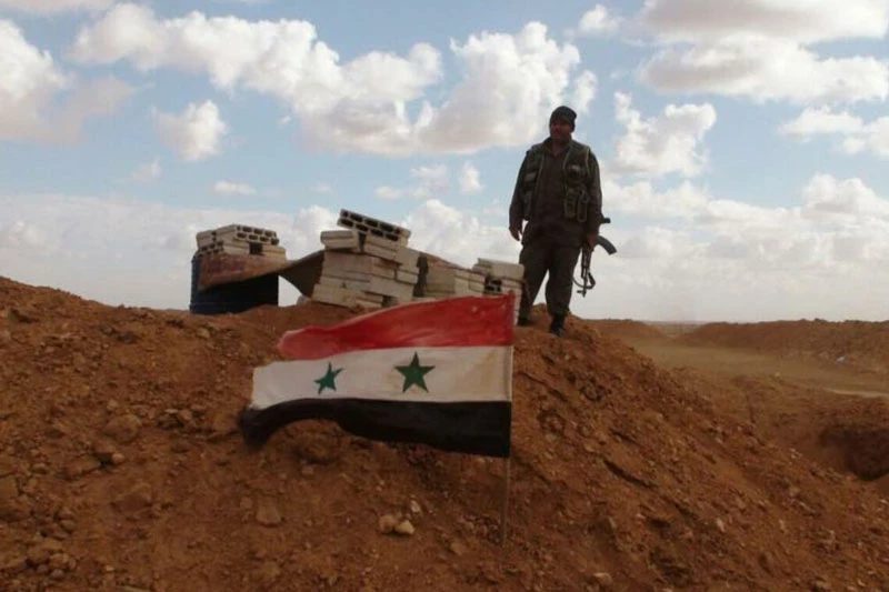 Quân đội Ả Rập Syria sau khi giành quyền kiểm soát Al-Quneitra ngày 18/6/2018 ở miền Nam Syria.
