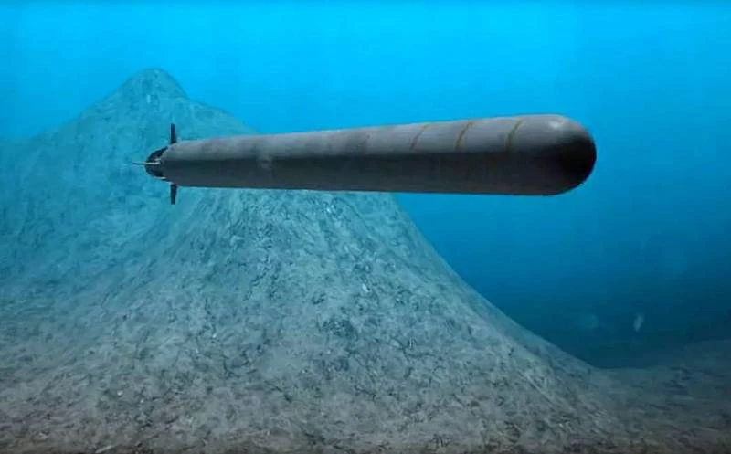 Đồ họa ngư lôi hạt nhân Poseidon của Nga. Ảnh: TASS.