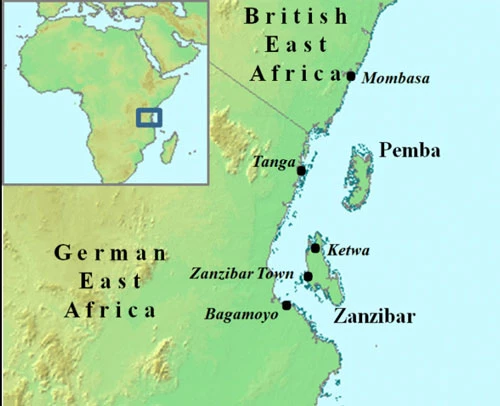 Quốc đảo Zanzibar và đại lục châu Phi. Ảnh: Wikipedia