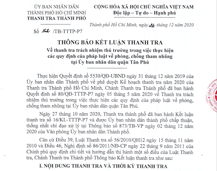 Kết luận thanh tra. Kết luận thanh tra.