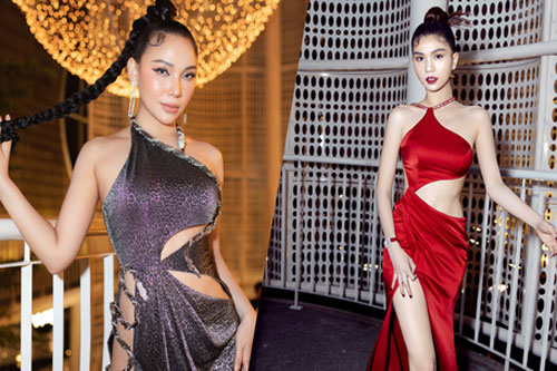 Ngọc Trinh, Quỳnh Thư 'đua' vẻ quyến rũ trên thảm đỏ
