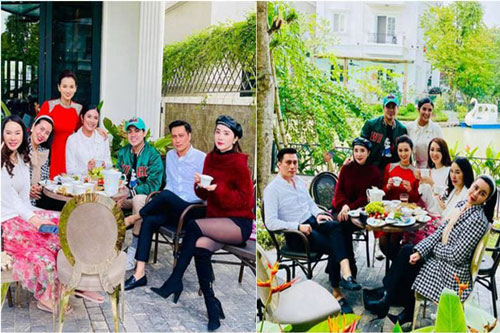 Hậu tin đồn hẹn hò, Quỳnh Nga và Việt Anh đã tình tứ bên hội bạn thân Hà Thành ở biệt thự triệu đô của Lã Thanh Huyền