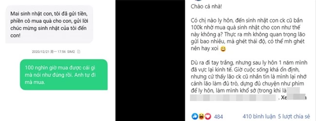 Ly hôn 1 năm, chồng tệ bạc &quot;ra lệnh&quot; vợ cũ mua quà sinh nhật cho con với 100 nghìn và lời đáp trả đanh thép khiến ai cũng muốn vỗ tay hoan hô - Ảnh 1.