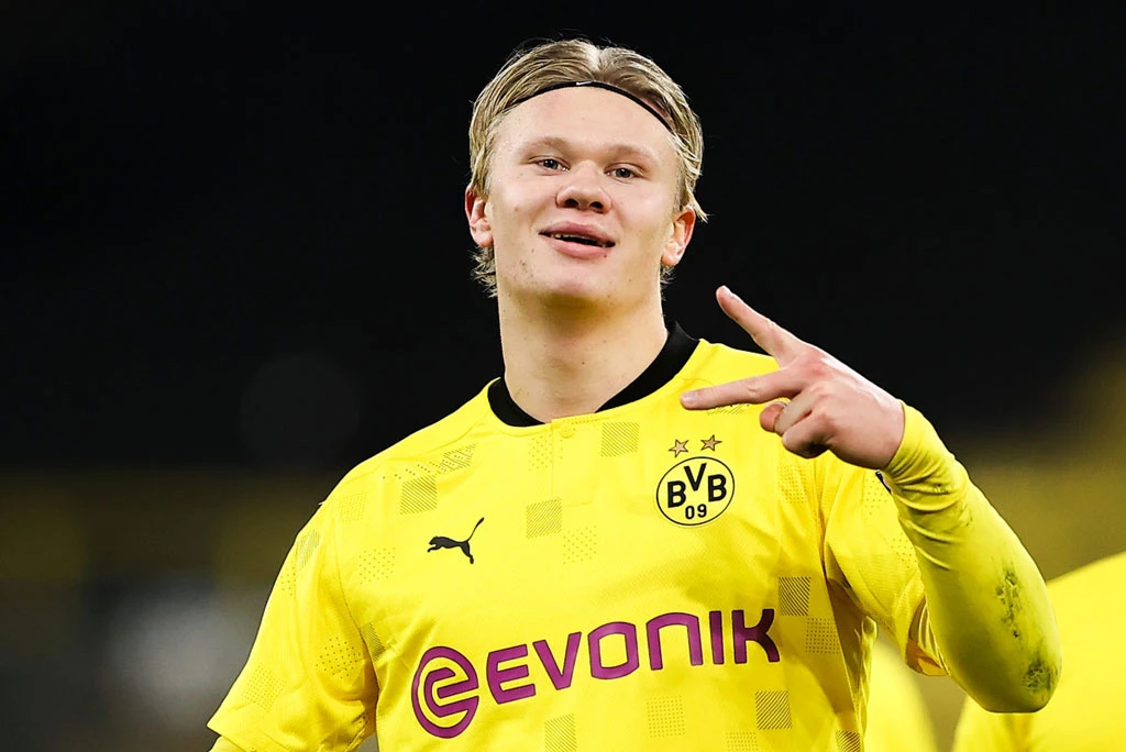 =7. Erling Haaland (Borussia Dortmund, định giá chuyển nhượng: 100 triệu euro).