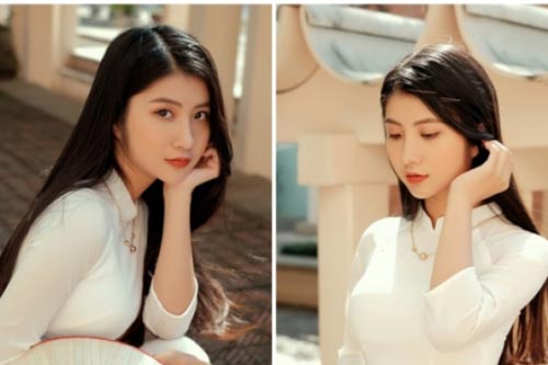 Nữ sinh Ninh Bình "gây thương nhớ" trong tà áo dài trắng