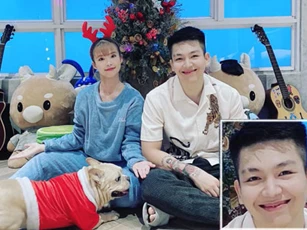 Khởi My đăng ảnh bên chồng và chó cưng, nhưng dân mạng lại thắc mắc việc Kelvin Khánh bị mất răng?