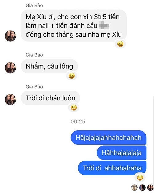 Tin nhắn của Gia Bảo và Hiền Thục.