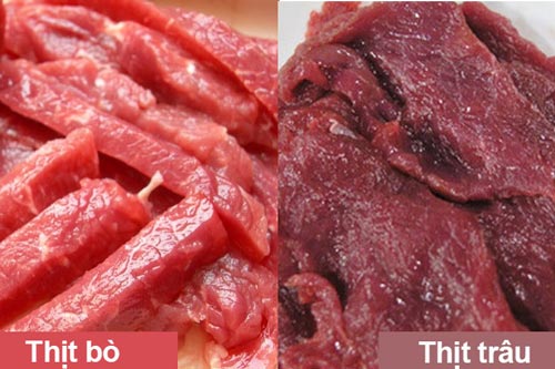 Mẹo phân biệt thịt trâu và thịt bò