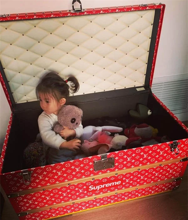 Trần Quán Hy mua vali Louis Vuitton x Supreme Trunk 150 nghìn USD làm hộp đồ chơi cho con gái - Ảnh 1.