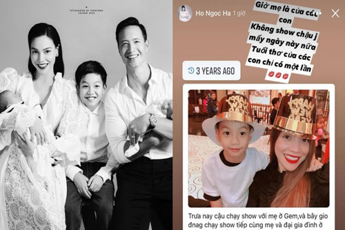 Từng đưa bé Subeo đi chạy show ngày cuối năm, nay Hà Hồ tuyên bố từ bỏ tất cả vì các con