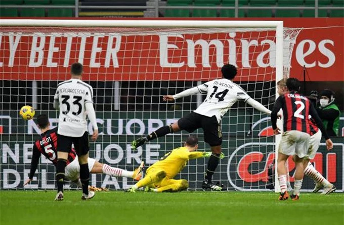 McKennie ấn định tỷ số 3-1 ở phút 76 trận đấu Milan vs Juventus