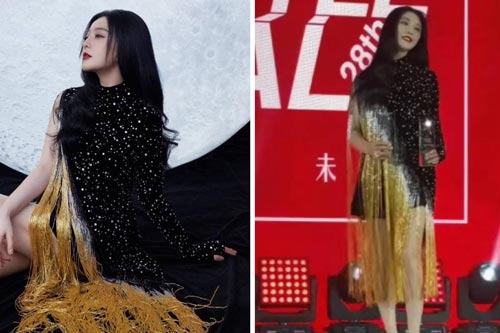 Phạm Băng Băng mặc đầm tua rua mà bị ví như chiếc rèm cửa di động