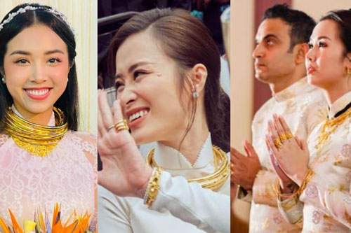 Mỹ nhân Việt đeo vàng "trĩu cổ" trong lễ Vu quy