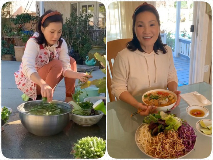 Xếp hàng ở Mỹ mua cá về nấu bún, Hồng Đào còn dụ được trai lạ nấu theo