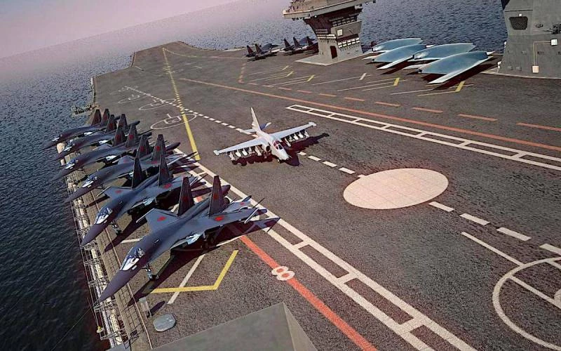 Đồ họa tàu sân bay thế hệ mới của Hải quân Nga. Ảnh: RIA Novosti.