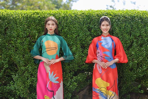 Á hậu Ngọc Thảo, Á hậu Phương Anh kheo vẻ đẹp cổ điển, yêu kiều với áo dài Tết
