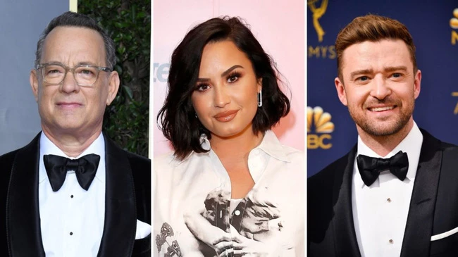 Từ trái sang: Tom Hanks, Demi Lovato và Justin Timberlake. (Ảnh: TV Inside)