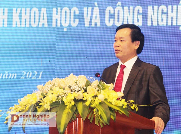 Giám đốc Sở KH&CN  Thanh Hóa Nguyễn Ngọc Túy phát biểu tại hội nghị.
