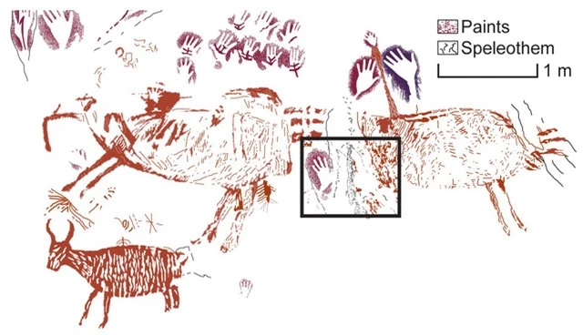 Phát hiện bức tranh hang động lâu đời nhất thế giới có niên đại trên 45.500 năm tuổi - Ảnh 1.