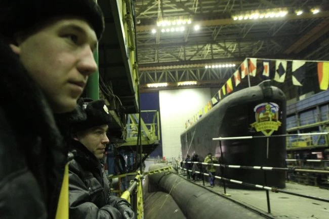 Hải quân Nga sẽ được trang bị 3 tàu ngầm siêu lớn có khả năng mang ngư lôi Poseidon. Ảnh: TASS.