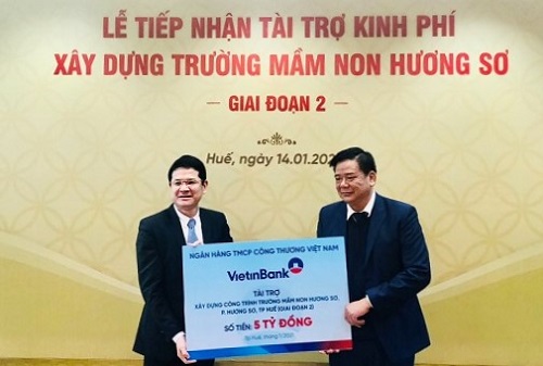 Vietinbank Thừa Thiên Huế tài trợ 5 tỷ đồng xây dựng trường Mầm non Hương Sơ