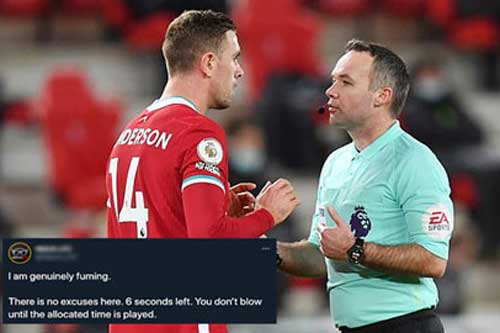 Người Liverpool 'nổi điên' với trọng tài ở trận hòa với Man United