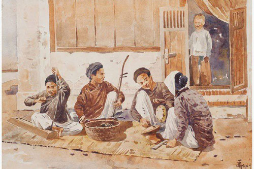 Bộ tranh hiếm về cảnh sinh hoạt ở miền Bắc Việt Nam xưa