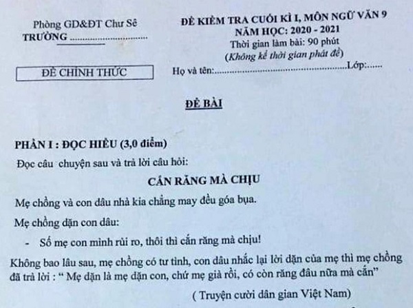 Gia Lai: Ra đề văn chứa nội dung nhạy cảm, dung tục, một giáo viên bị kiểm điểm