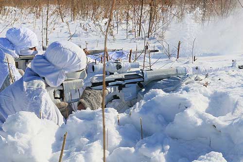 Lính bắn tỉa Nga luyện tập ở nơi có nền nhiệt -35 độ C
