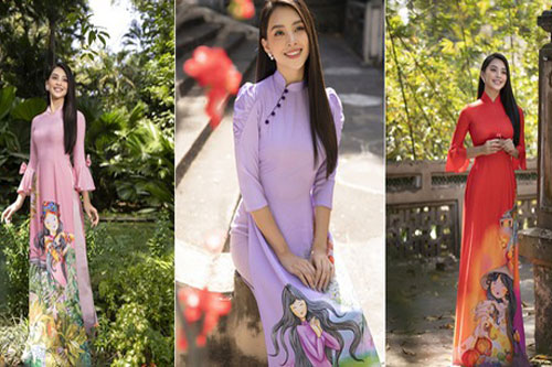 Hoa hậu Tiểu Vy đẹp tinh khôi với áo dài Tết