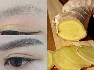 Dùng gừng tươi bạn không cần phải đi xăm lông mày