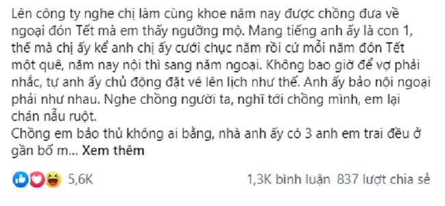 Chồng tuyên bố “Tết về ngoại 2 ngày biếu 1 triệu được rồi” nhưng vừa dứt lời thì anh “á khẩu” trước màn “vùng lên” của vợ - Ảnh 1.