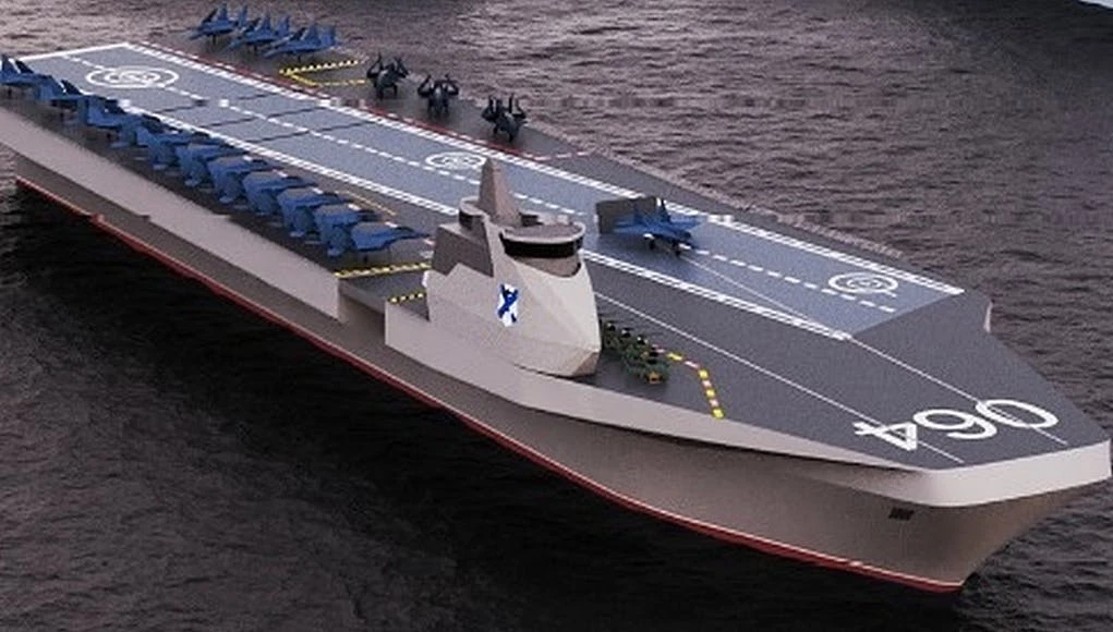 Đồ họa tàu sân bay tương lai thuộc Dự án Varan của Nga. Ảnh: Military Watch.