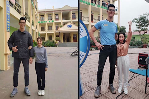 Việt Hương, Lan Phương bỗng hoá 'công chúa tí hon' khi đứng cạnh cùng một chàng trai